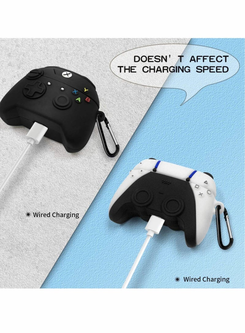 Game Controller Airpods Pro Case, 3D Fashion Cool Design, Unique Stylish Protective Skin Accessories, Airpods Pro Silicone Case 2 Pack (Black) - Image 4