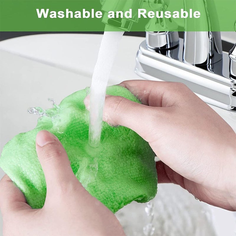 Bukela Car Windshield Cleaning Brush, Windshield Cleaning Tool, Windshield Cleaner, Car Window Cleaner with Extendable Handle 5 Reusable and Washable Microfiber Pads for Office and Home (Green) - Image 4