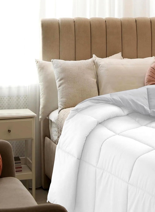 AYANSHI BEDDING Super Soft 100 GSM Ac Blanket/Ac Comforter Single Bed Summer Comforter Microfibre Lightweight (60" X 90" Inches) - Single Bed Comforter - White/Silver Grey Color - Image 3