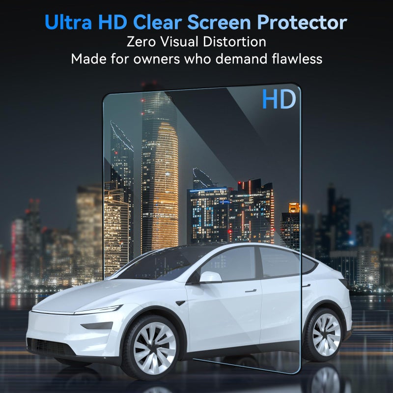 SUMK 15.4 inch Screen Protector for Tesla Model 3/Y Accessories [9H & Anti-Fingerprint] Front & Back Tempered Glass Screen Protector for Tesla Model Y 2025 & Model 3 Highland 2024-2026 - Glossy - Image 4
