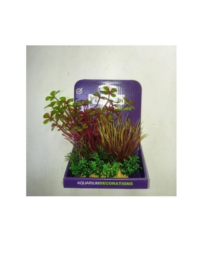 زينة حوض السمك نبات صناعي على شكل سفينة للحوض المتوسط