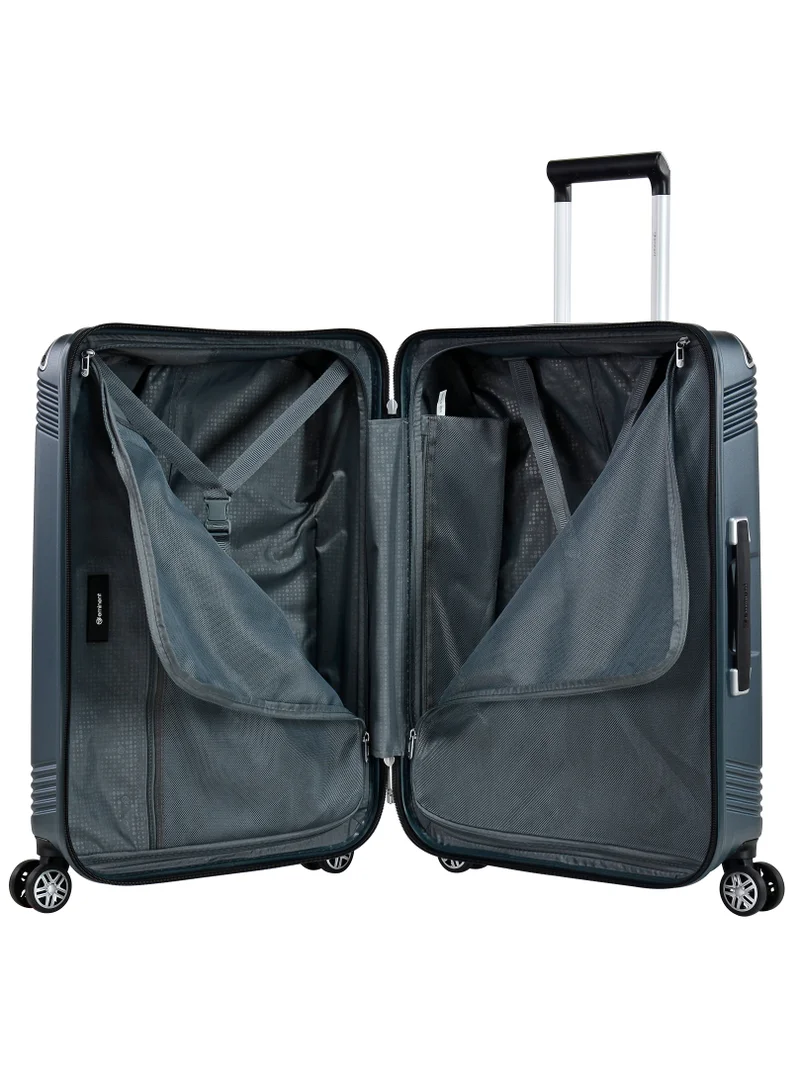 eminent Hard Case Travel Bag Cabin Luggage Trolley Polycarbonate Lightweight Suitcase 4 Quiet Double Spinner Wheels With Tsa Lock KK10 Graphite