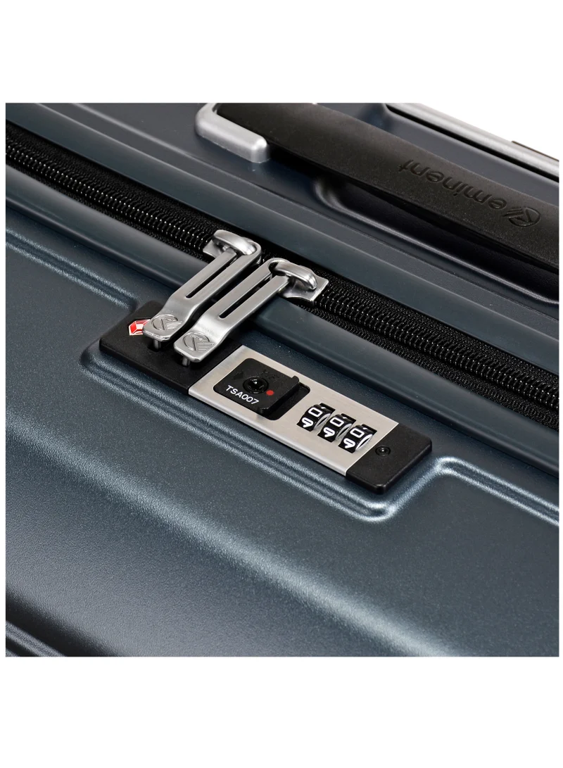 eminent Hard Case Travel Bag Cabin Luggage Trolley Polycarbonate Lightweight Suitcase 4 Quiet Double Spinner Wheels With Tsa Lock KK10 Graphite