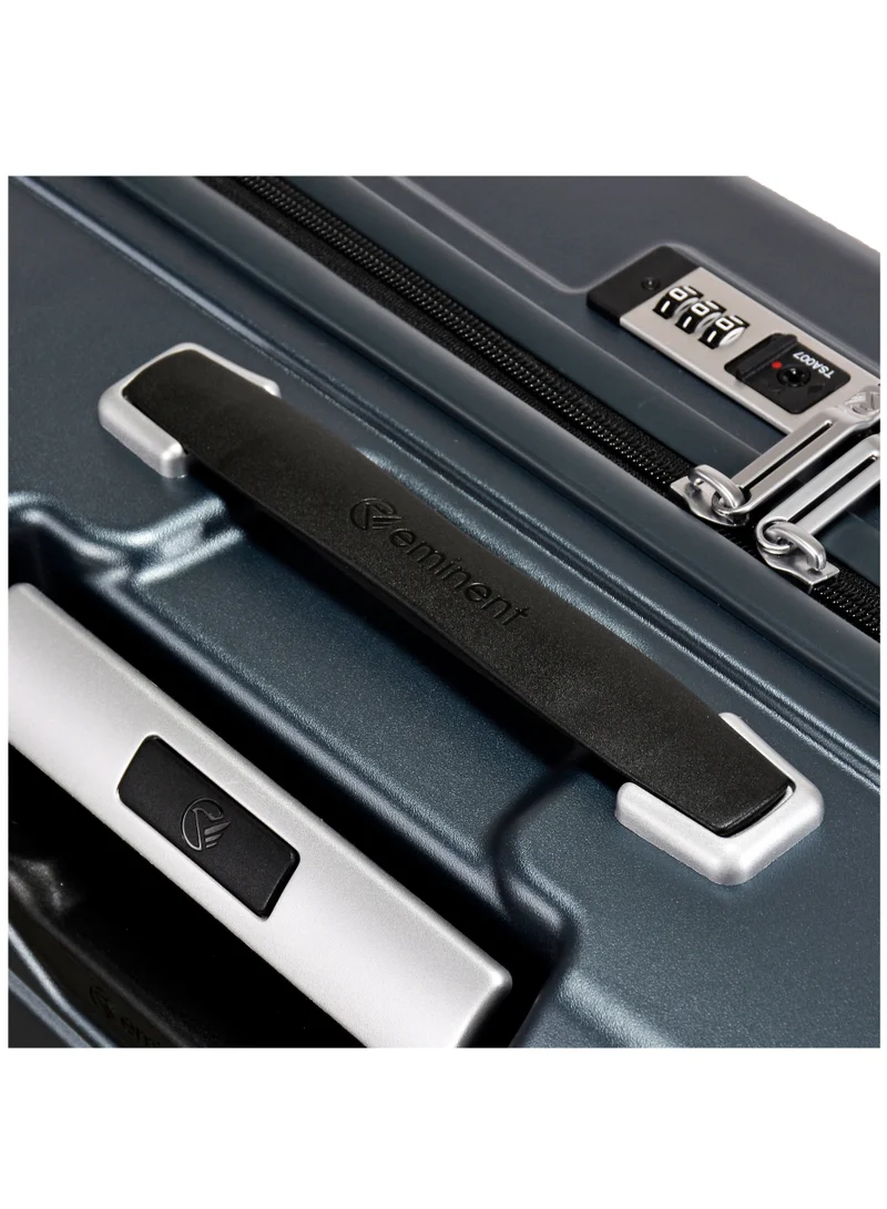 eminent Hard Case Travel Bag Cabin Luggage Trolley Polycarbonate Lightweight Suitcase 4 Quiet Double Spinner Wheels With Tsa Lock KK10 Graphite