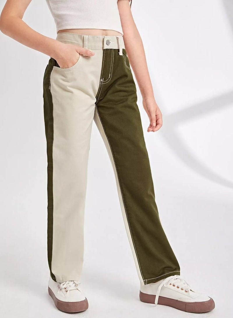 Girls Two Tone Straight Leg Jeans  - Image 4
