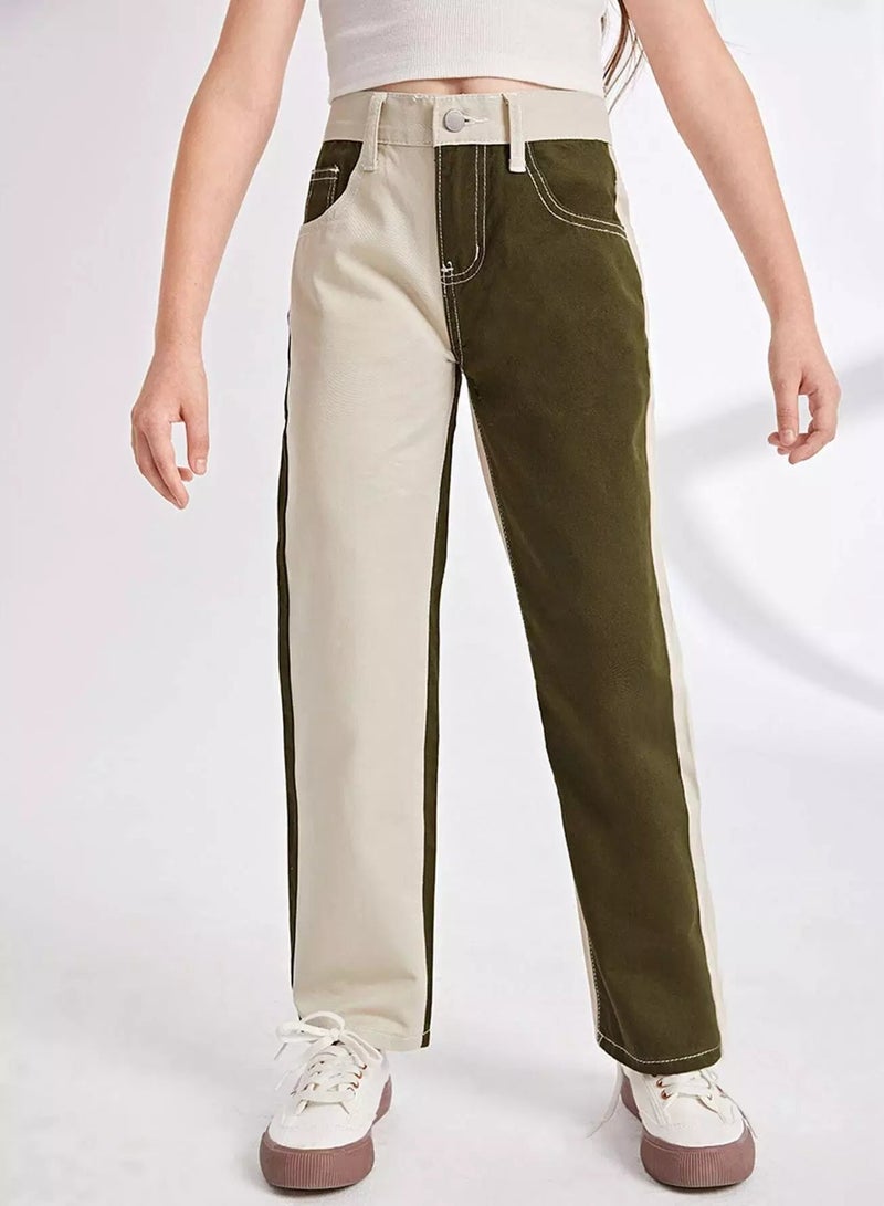 Girls Two Tone Straight Leg Jeans  - Image 1