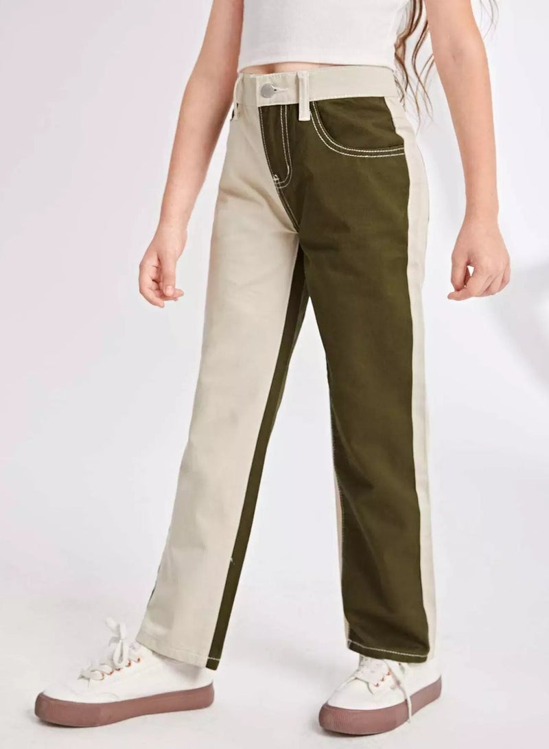 Girls Two Tone Straight Leg Jeans  - Image 3