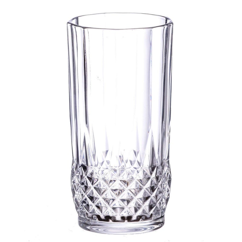 SkyKey Crystal Diamond Cut Straight Imported Transparent Juice and Water Glasses 300 ml 6 Pcs Set - Image 3