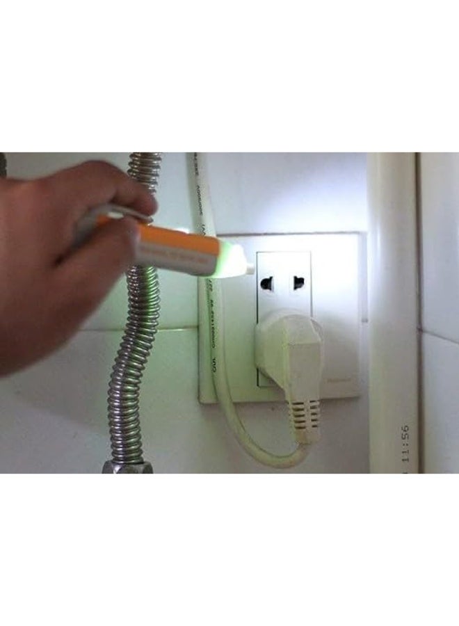 قلم فحص الجهد المتردد (AC) بدون تلامس 90-1000 فولت - كاشف تيار كهربائي ذكي مع إضاءة LED - حساس تنبيه الدوائر الكهربائية للاستخدام المنزلي والمهني - كاشف جهد يعمل بالبطارية - Image 4