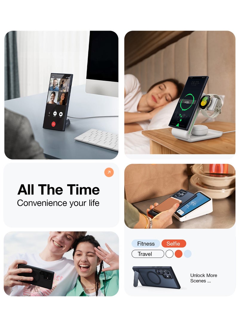 حامل مغناطيسي قوي وسلس لهاتف سامسونج جالاكسي S24 ألترا، مناسب لمغناطيس ماغ سيف، حماية من السقوط بمعيار عسكري، حامل قابل للتعديل لهاتف سامسونج جالاكسي S24 ألترا، أسود غير لامع نحيف - Image 5