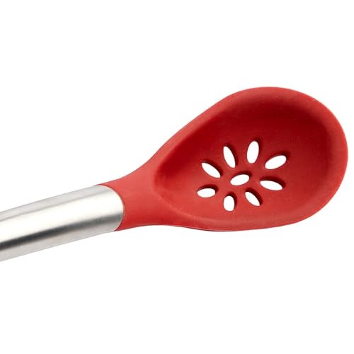 Cuisipro Silicone 12 Inch Slotted Spoon, Red - Image 3