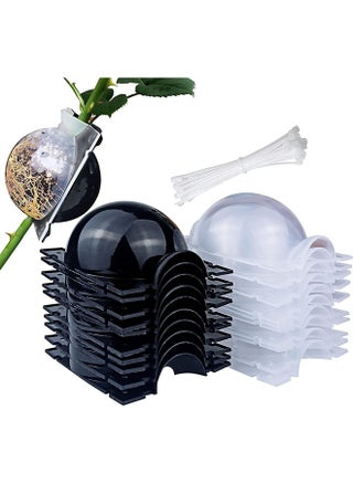 10 PCS Air Layering Propagation Kit with Zip Ties, Reusable Half Transparent Grafting Ball, Air Layering Pods Clear, Plant Rooting Grafting Box for Fast Propagation Plants (Medium) - pzsku/ZFF0A4E4358F74C91ABD0Z/45/1750396075/f7d67420-f75e-40d7-a261-f7f6af61aa35