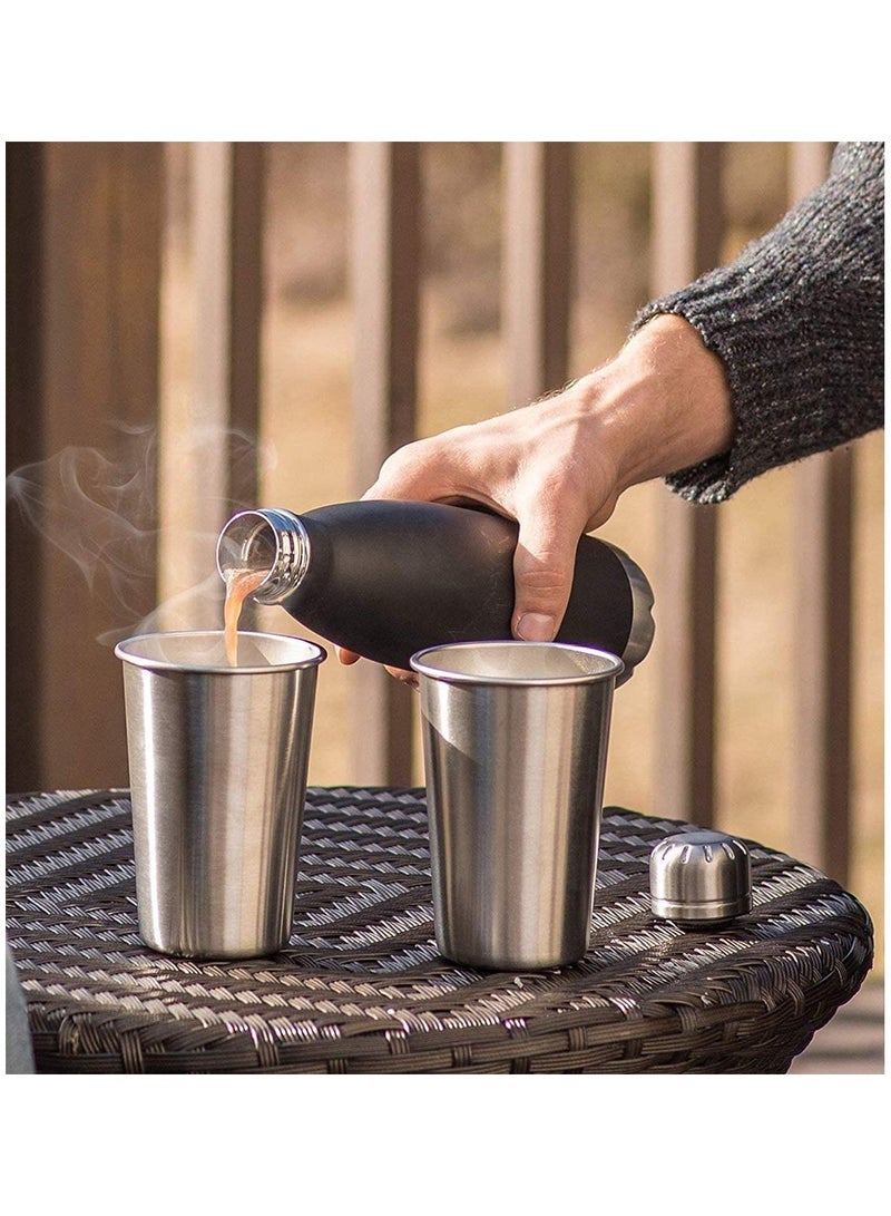 KASTWAVE Stainless Steel Cup, Reusable Metal Cup, Stackable Drinking Glass, BPA Free Mug, for Camping, Hiking, Outdoor, Indoor Activities, Kids 16 Ounce (5 Pack) - Image 3