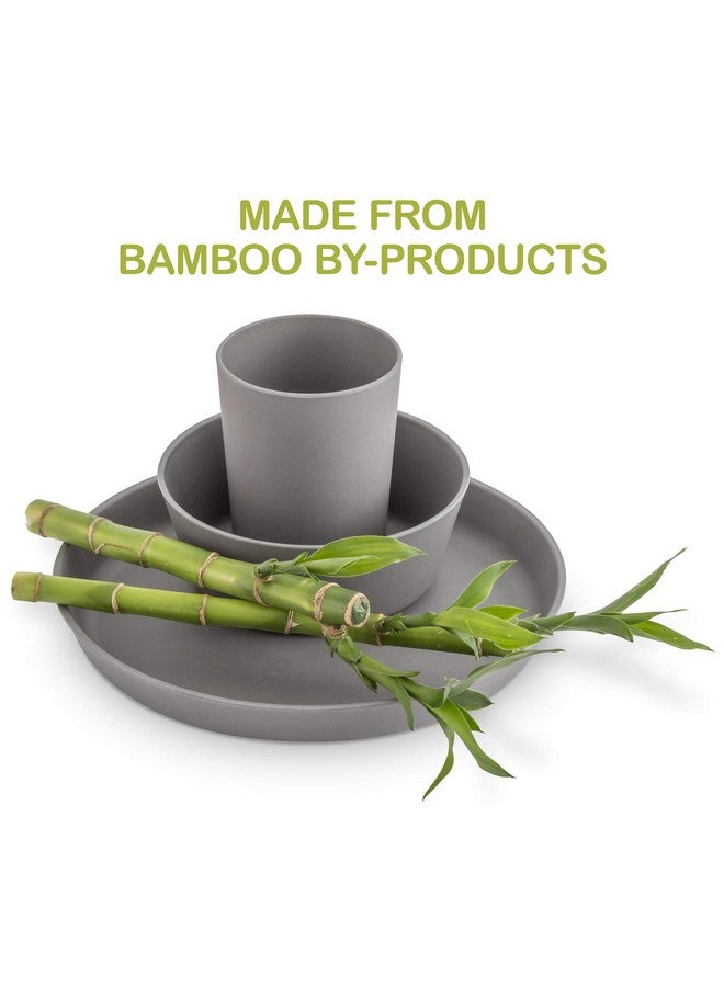 WeeSprout Bamboo Kids Bowls, Set of Four 10 oz Kid-Sized Bamboo Bowls, Dishwasher Safe Kid Bowls (Pink, Green, Gray, & Beige) - Image 3