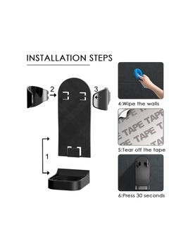 Linkidea Linkidea Adjustable Electric Shaver Holder, 2 Pack Self Adhesive Razor Stand, Shower Razor Stand Compatible with Philips Series 7, Series 9 (Black)  - Image 3