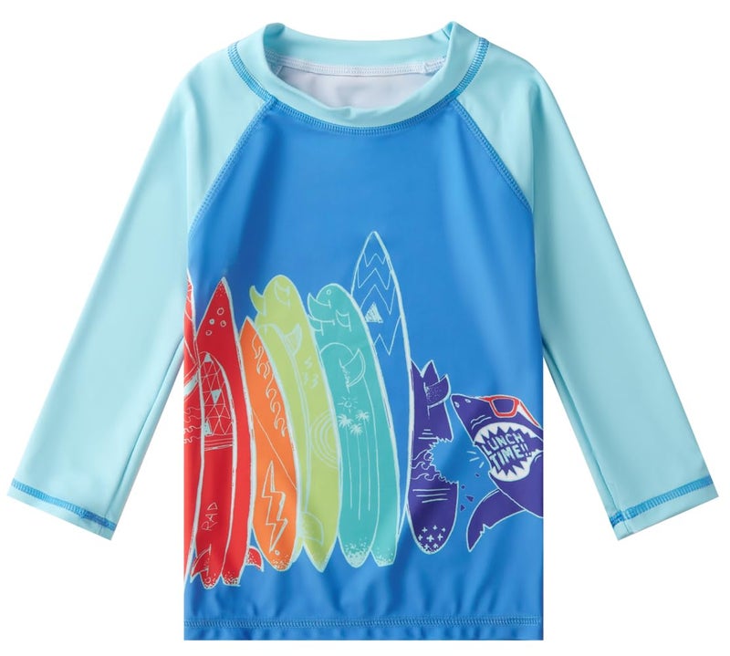 SWMSTUPF Toddlers Baby Boys' 3-Piece Rashguard Set Kids Bathing Suit Set with Hat UPF 50+(Surfing,9-18 Months) - Image 2