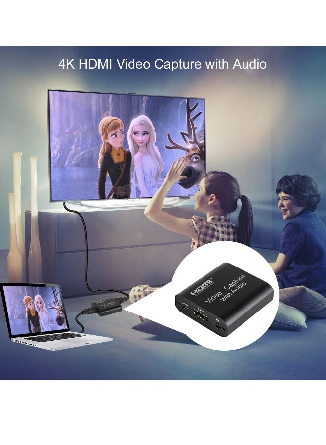 دوسالا بطاقة التقاط الفيديو 4K HDMI جهاز التقاط الفيديو مع مخرج متكرر بدقة كاملة 1080P مسجل فيديو لالتقاط الألعاب للبث المباشر أو مؤتمرات الفيديو - Image 3