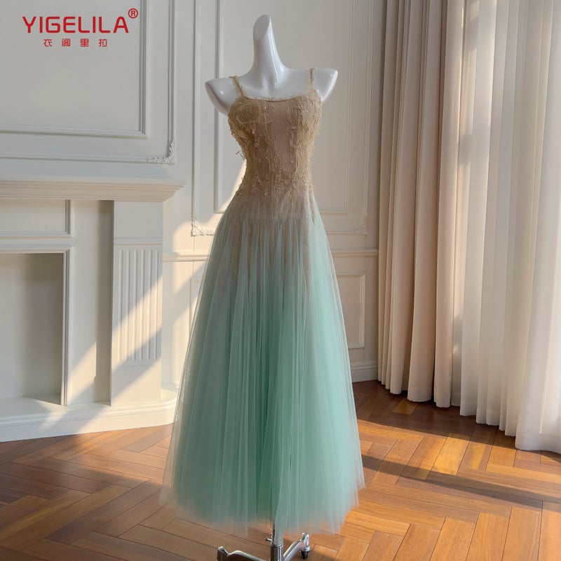 Elegant A-Line Fairy Lace Cutout Gradient Maxi Dress 69131 - Image 1