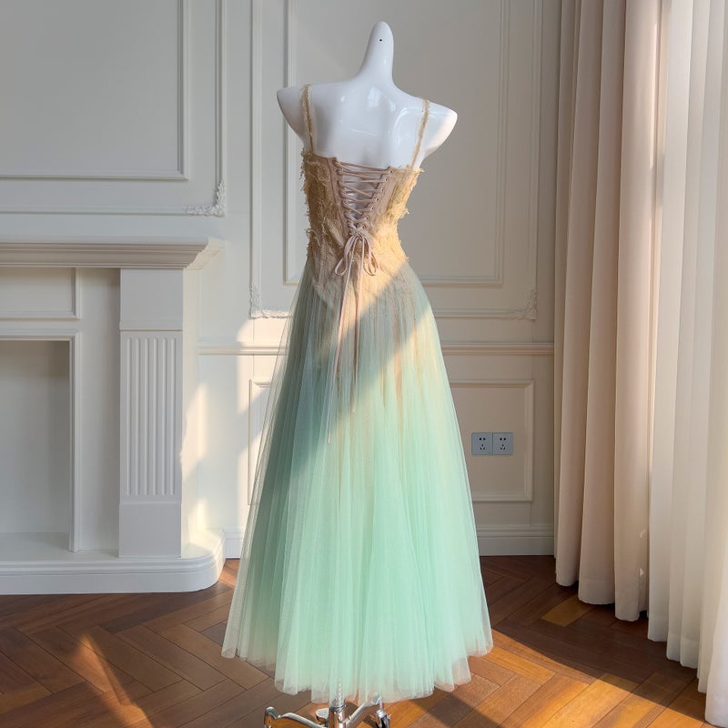 Elegant A-Line Fairy Lace Cutout Gradient Maxi Dress 69131 - Image 3