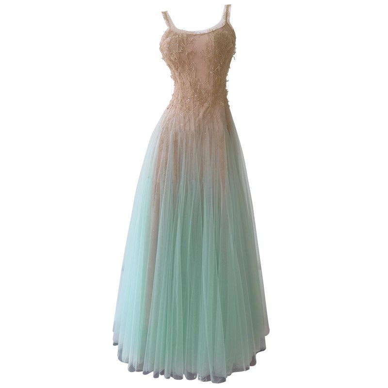 Elegant A-Line Fairy Lace Cutout Gradient Maxi Dress 69131 - Image 5