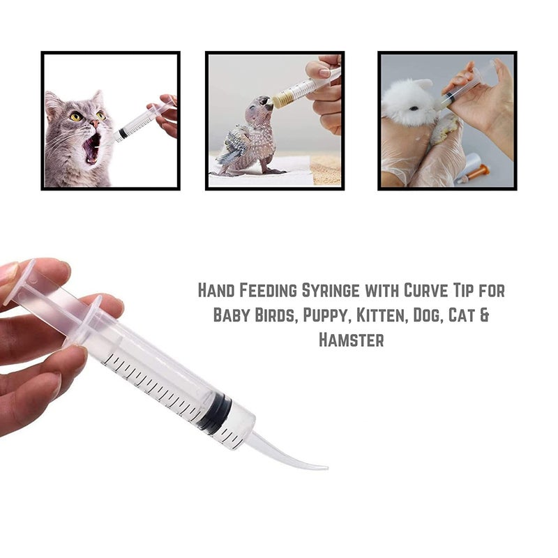VAYINATO ® Hand Feeding Syring 12ml (Pack Of 2) with Curve Tip for Baby Birds, Puppy, Kitten, Dog, Cat & Hamster (12 ml) Pack Of 2 by Petzlifeworld - Image 3