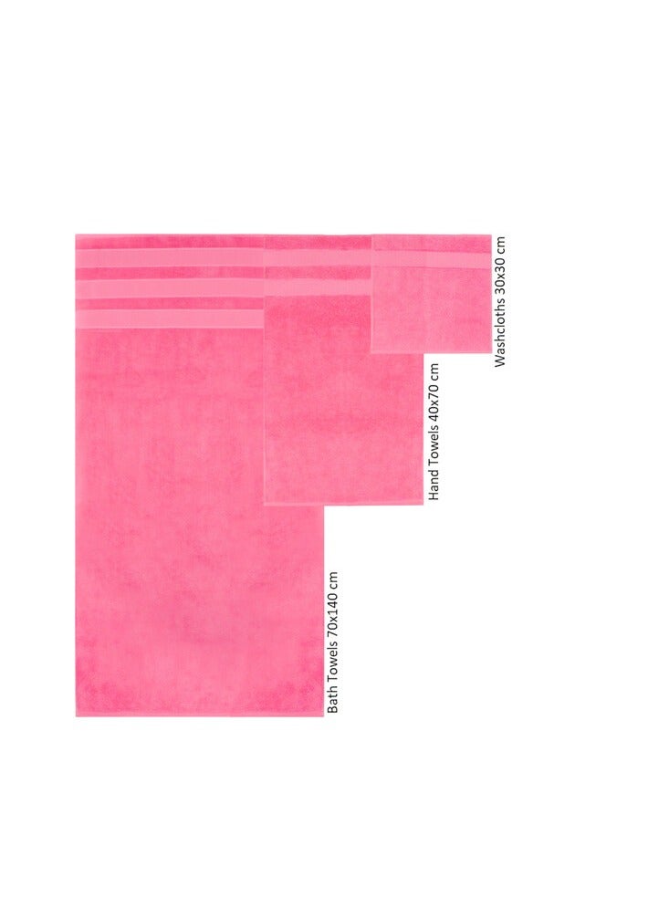 Safi Plus Luxury Hotel Quality 100% Turkish Genuine Cotton Towel Set, 2 Bath Towels 2 Hand Towels 2 Washcloths Super Soft Absorbent Towels for Bathroom & Kitchen Shower - Pink - Image 3