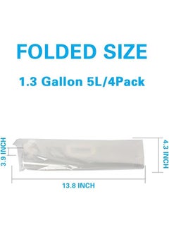 yongsheng 1.3 Gallon Collapsible Water Container Bag, BPA Free Food Grade Clear Plastic Storage Jug for Sport Camping Riding Mountaineer,(1.3 Gal, 4-pack)  - Image 3