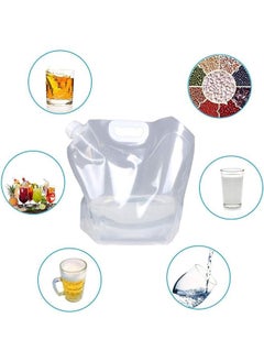 yongsheng 1.3 Gallon Collapsible Water Container Bag, BPA Free Food Grade Clear Plastic Storage Jug for Sport Camping Riding Mountaineer,(1.3 Gal, 4-pack)  - Image 5