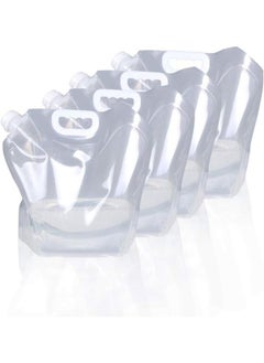 yongsheng 1.3 Gallon Collapsible Water Container Bag, BPA Free Food Grade Clear Plastic Storage Jug for Sport Camping Riding Mountaineer,(1.3 Gal, 4-pack)  - Image 1