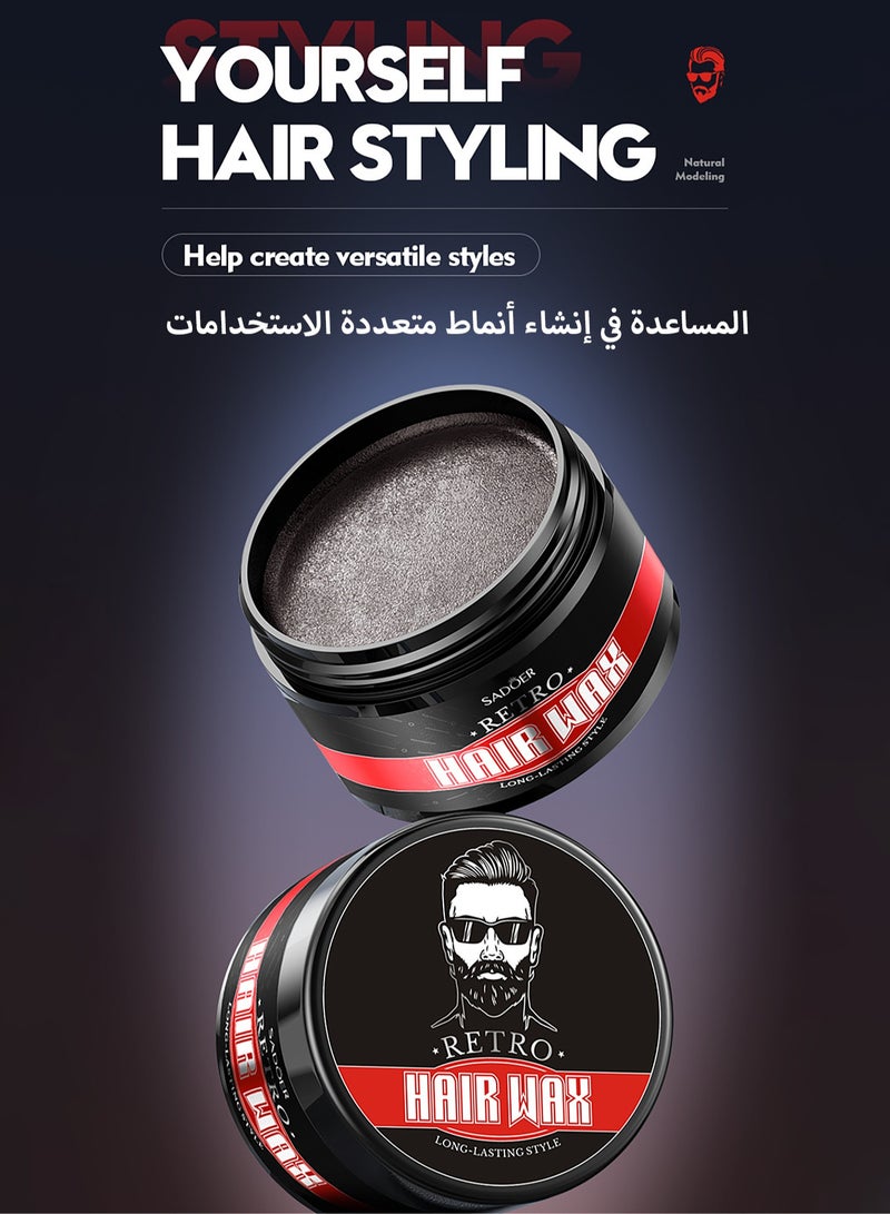SADOER Moisturizing Hair Wax -  Firm Hold & Matte Finish - Non-Irritating - Refreshing & Hydrating - Premium Long-lasting Hold Hair Styling Pomade - Flake-Free - Styling Hair Wax For All Hair Types  - Image 5