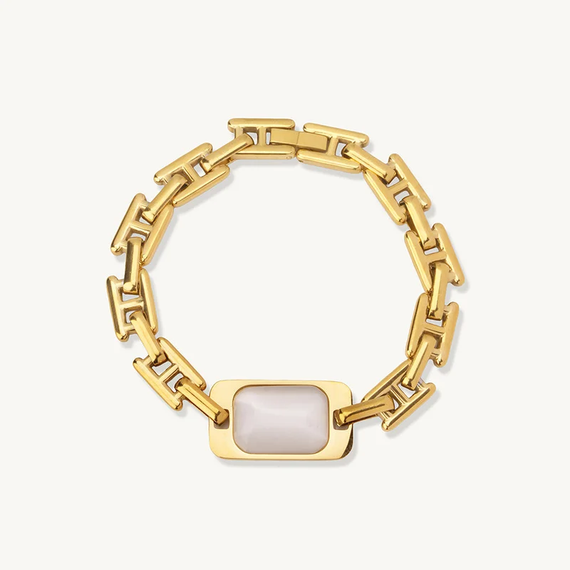 بالموناس PALMONAS Luxe Glow Link Chain Bracelet for Women | 18K Gold Plated, Waterproof & Anti-Tarnish