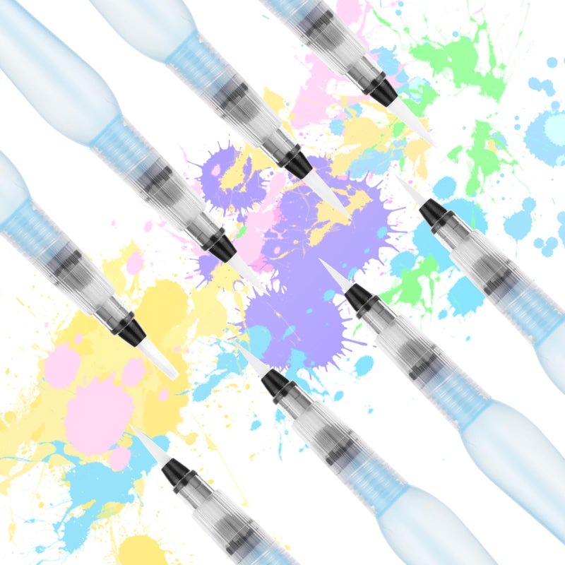 Prasacco 8-Piece Watercolour Brush Pens - Refillable Water Brush Pens for Watercolor Painting, Artists, Calligraphy - Image 3