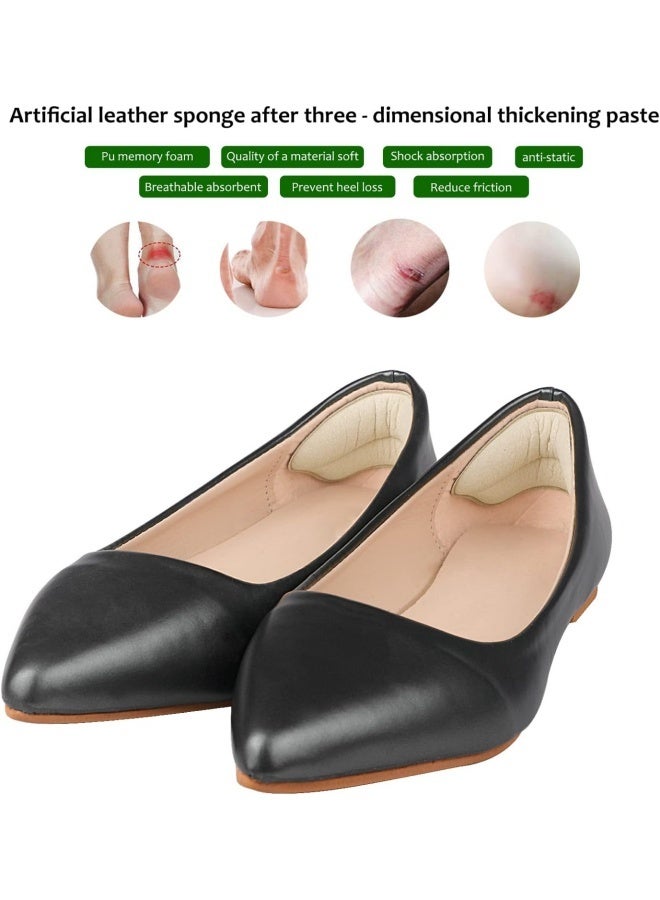 Heel Pads for Shoe That are Too Big, Inserts for Women, Heel Grips for Womens Mens, Protectors Cushion Liners for Blisters Loose Shoes, Comfort Fillers (8 Pairs Beige and Black) - Image 2