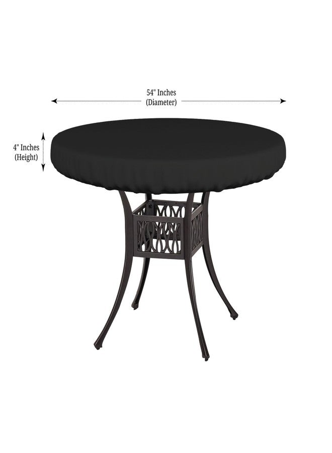 Covers & All 12 Oz Round Table Top Cover 54 Inch, Waterproof & UV-Resistant Perfect Table Cover for Dining Table Buffet Parties Picnic Camping Outdoor (54" Dia x 4" H Inches, Black) - Image 2
