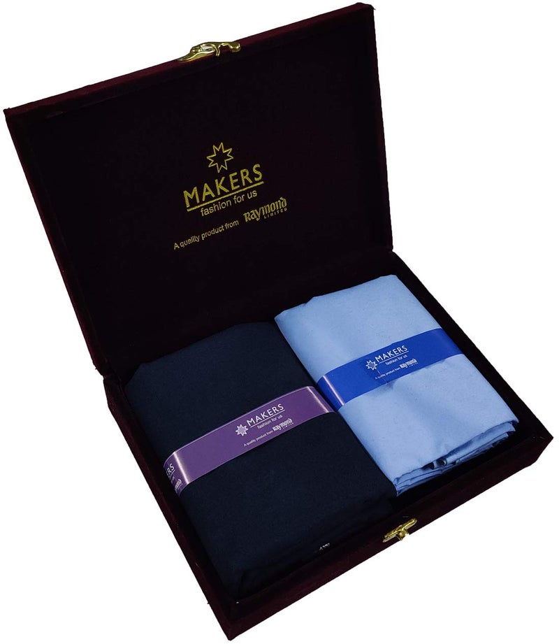 Raymond Fabrics Makers Men'S Unstitched Poly Cotton Solid Shirt And Trouser Fabric Set- Gift Pack (Multicolour_Free Size) - Image 2