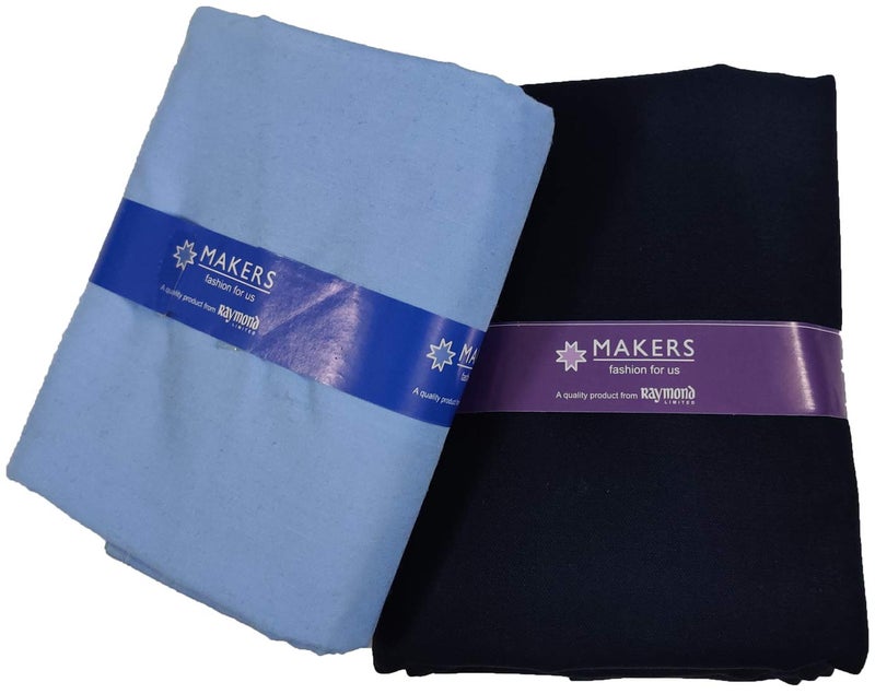 Raymond Fabrics Makers Men'S Unstitched Poly Cotton Solid Shirt And Trouser Fabric Set- Gift Pack (Multicolour_Free Size) - Image 1