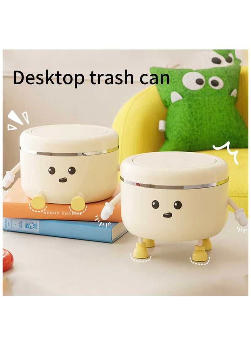 Generic Desktop trash can high-grade press spring cover wastebasket large capacity waterproof cover with cover office trash can  - Image 3