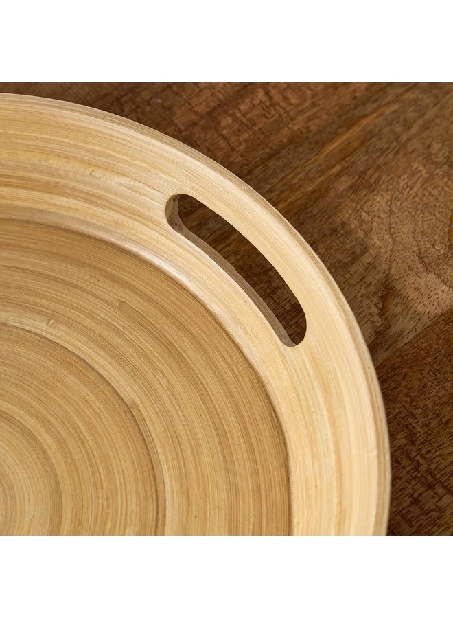 Home Box Belmonte Natural Spun Bamboo Tray 35 x 5 x 35 cm