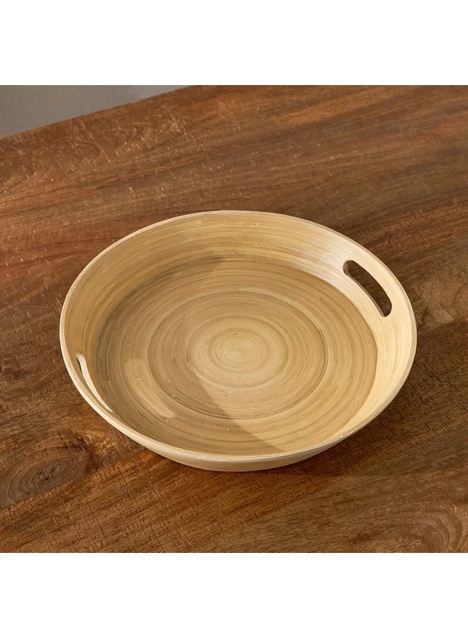 Home Box Belmonte Natural Spun Bamboo Tray 35 x 5 x 35 cm