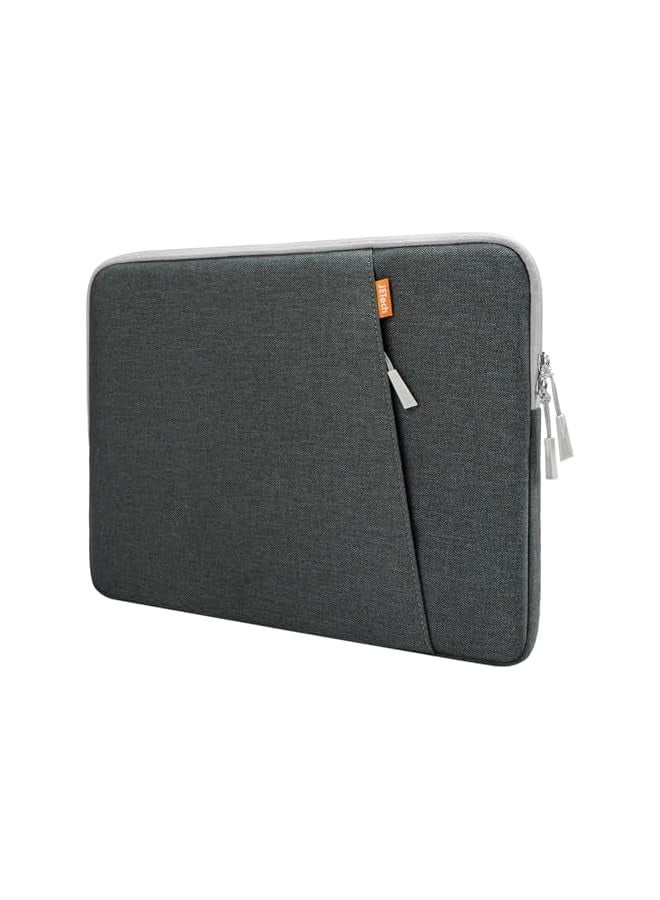 Jetech Laptop Sleeve for 13.3-Inch MacBook Air/Pro, 14-Inch MacBook Pro 2021 M1, 13-13.6 Inch Notebook, Waterproof Shock Resistant Bag Case with Accessory Pocket (Dark Grey) - Image 1