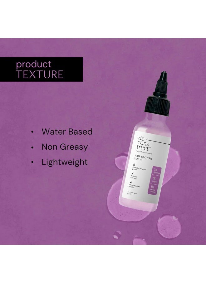 Deconstruct Hair Growth Serum With Rosemary And 1% Anagain + 1% Peptide Complex | For Hair Growth & Hair Loss | Water-Based Serum For Both Men & Women | 50Ml  - Image 4
