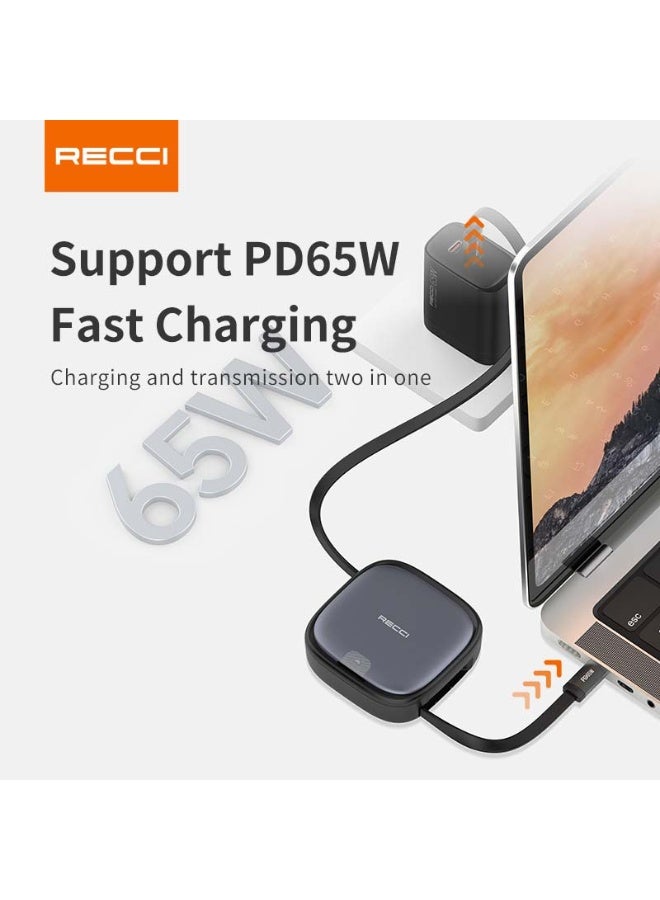 Recci Fast Charging Cable Retractable 5-in-1 PD65W High Power Output Charge - Image 3