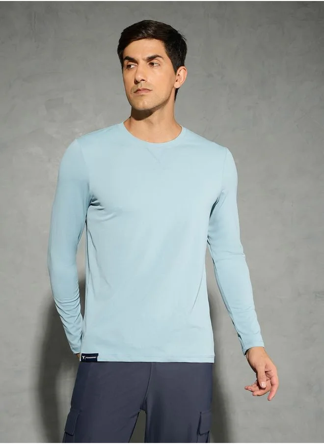 تكنوسبورت Technosport Solid Round Neck Long Sleeve T-Shirt