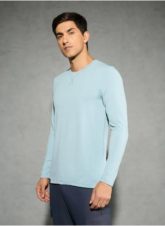 تكنوسبورت Technosport Solid Round Neck Long Sleeve T-Shirt