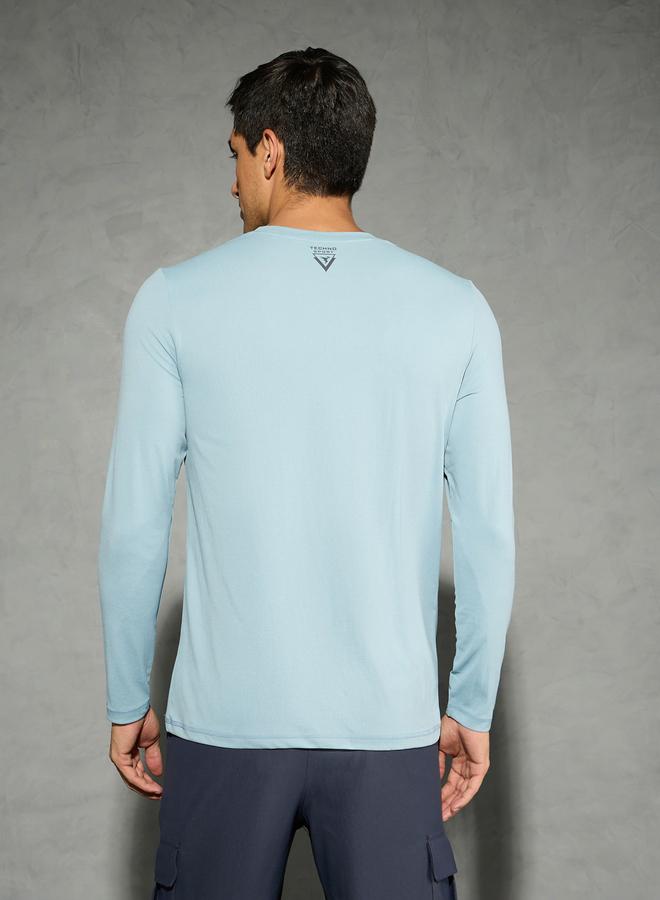 Technosport Solid Round Neck Long Sleeve T-Shirt - Image 3