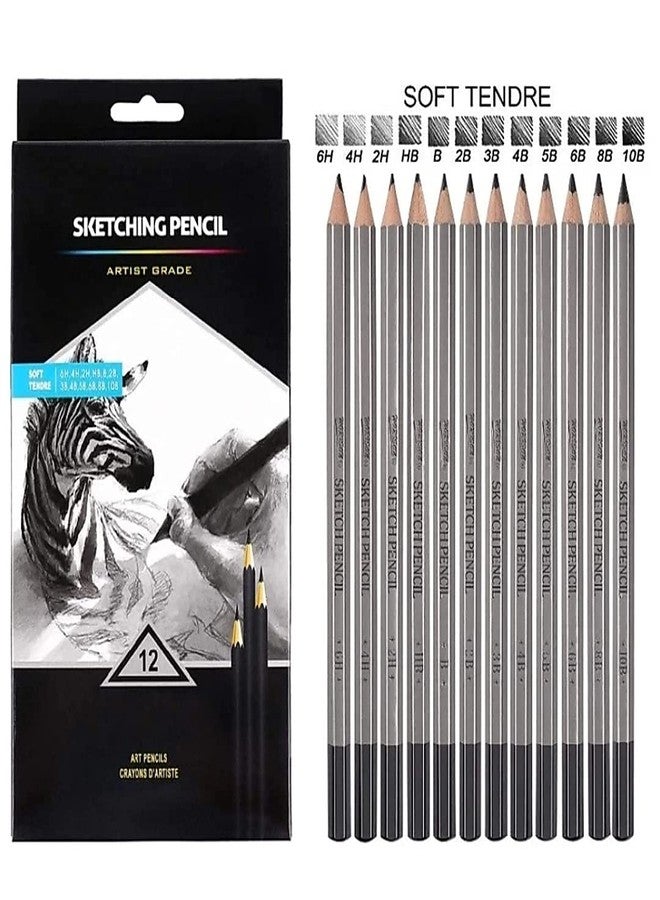 53 Arts 53ARTS Sketching/Shading Kit with Sketching Pencils (Set of 12)+ Paper Blenders/Paper Stump/Tortillons (Set of 6) + Kneadable/Kneaded Eraser (1) for Professionals and Beginners - Image 3