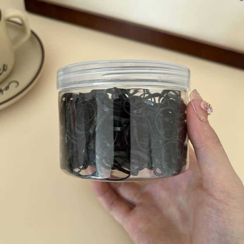 Loquat Colorful Disposable Hair Ties for Kids Black