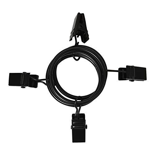 LLPJS 40 Pack Curtain Rings with Clips, Curtain Clip Rings Hooks, Bow Hanger Clips for Hanging Drapery Drapes Bows, Ring 1.26 inch Interior Diameter, Fits up to 1" Rod, Black - Image 4