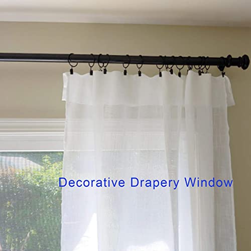 LLPJS 40 Pack Curtain Rings with Clips, Curtain Clip Rings Hooks, Bow Hanger Clips for Hanging Drapery Drapes Bows, Ring 1.26 inch Interior Diameter, Fits up to 1" Rod, Black - Image 5