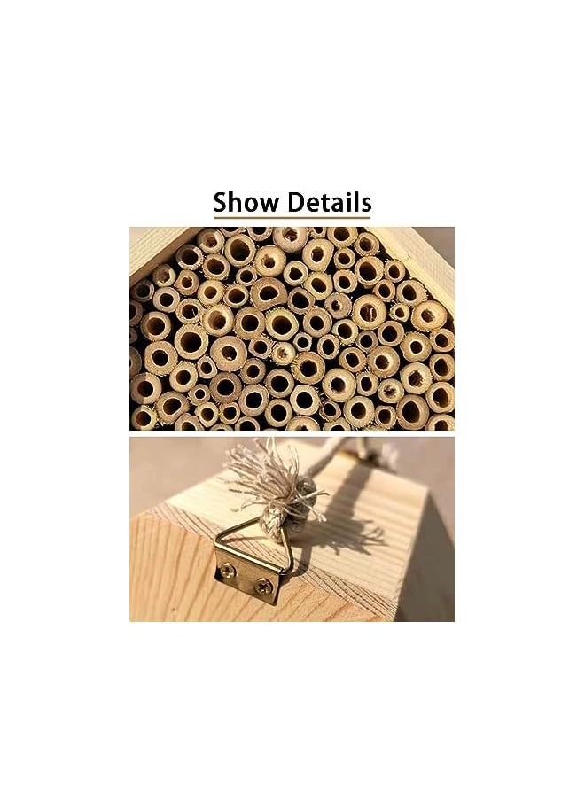 EqiEch - Wooden Mason Bee House Hanging Ladybugs Insect Nests Box Wooden Bee House Bee Habitat Ideal For Bee Pollination In Garden Yards - Image 1